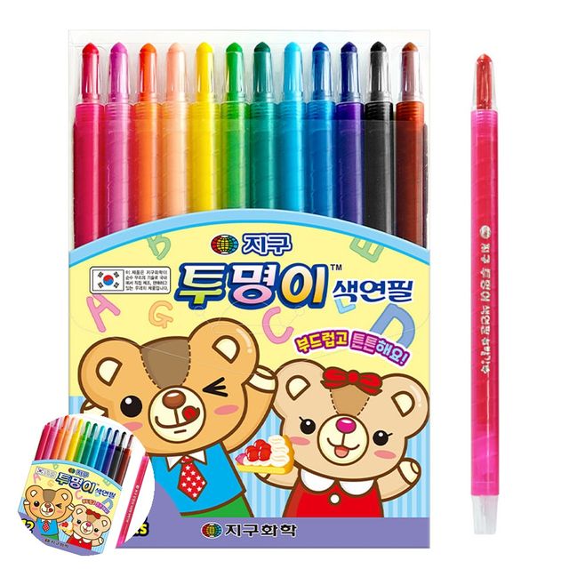 어린이 색연필 12색, 미술놀이 투명이 그림용품