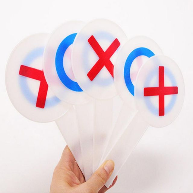 OX카드 5개입 파티게임 단체게임 ox푯말