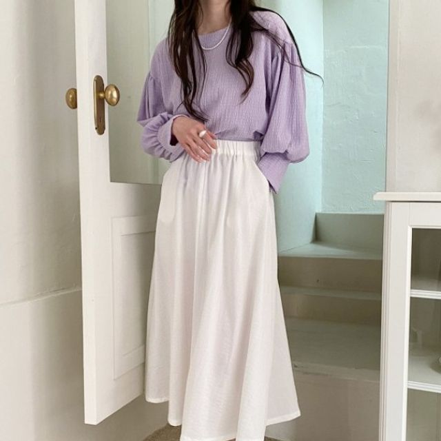 밴딩 밴딩스커트 풀스커트 롱스커트 F006840 A라인스