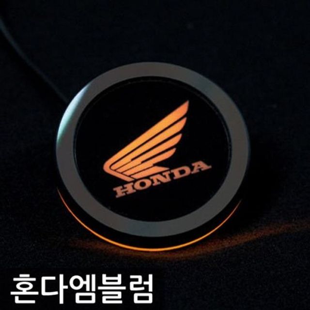 혼다 원형 LED 엠블럼 2WAY 화이트 옐로우 자동차