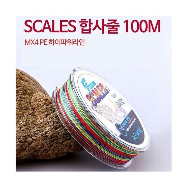 워라인 스케일 하이파 낚시줄 5색 합사줄 미터 100