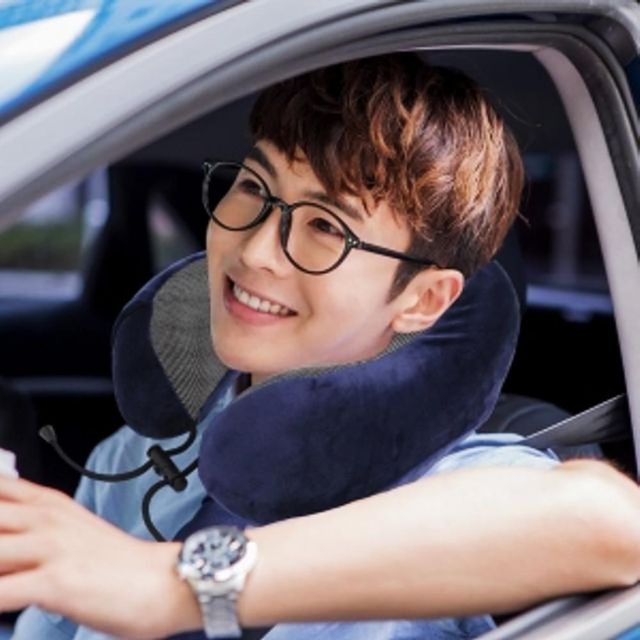 릴렉션메모리폼목베개3종세트네이비사무실목쿠션