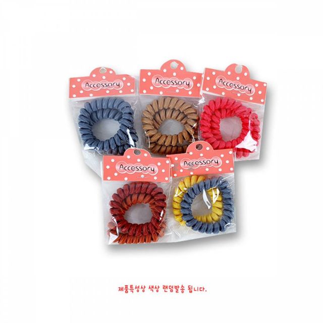 TBZ IS 칼라 꽈배기 고무줄 2P