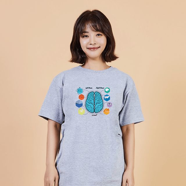 키밍 좌뇌 우뇌 여름기본코디 시원한티셔츠 포인트티