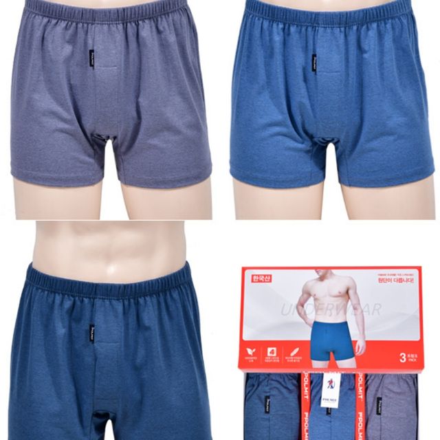남성 순면 사각팬티 3매입, 즈 기본 면 팬티 M L
