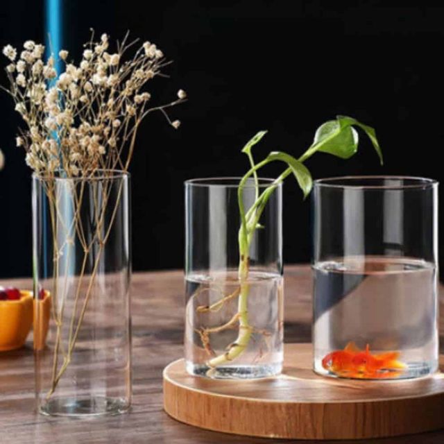 원통 화병 15x25cm 인테리어꽃병 유리꽃병 화병인테리어꽃병유리