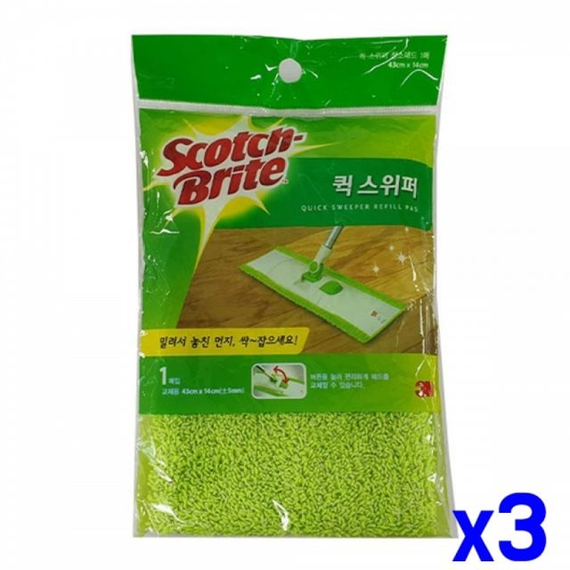 WL 각도조절 청소패드 리필1매 x3개 걸레패드 청소걸레