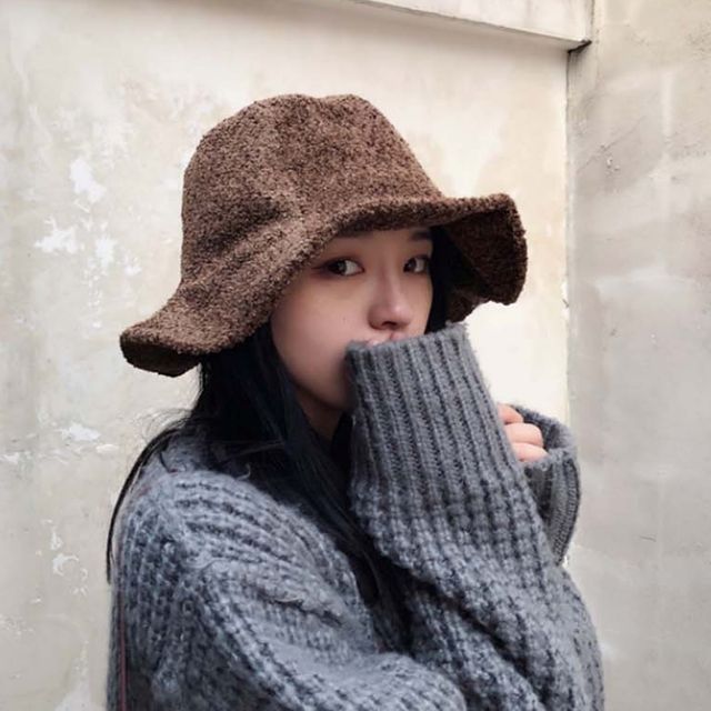 2컬러 울 니트 벙거지모자 겨울 따뜻한 니트버킷햇