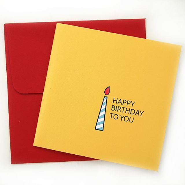 촛불 생일 축하 메시지 카드 10장, 감성 문구 학용품