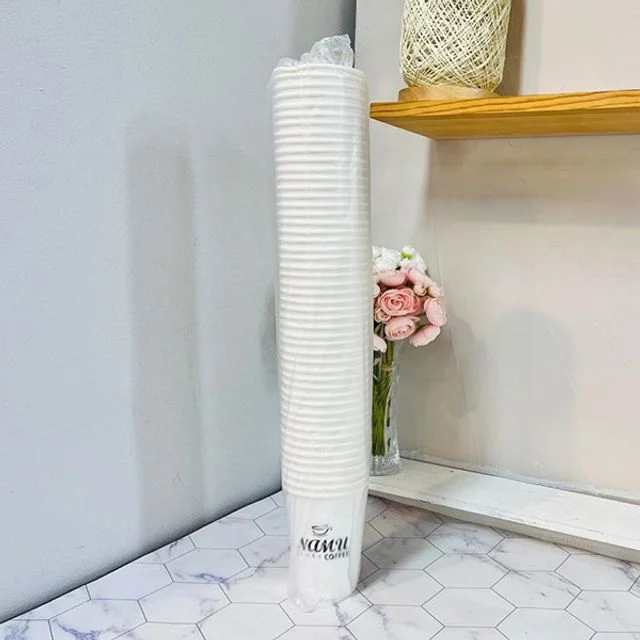 일회용 종이컵 13온스 390ml 50개 - 핫컵 테이크아웃