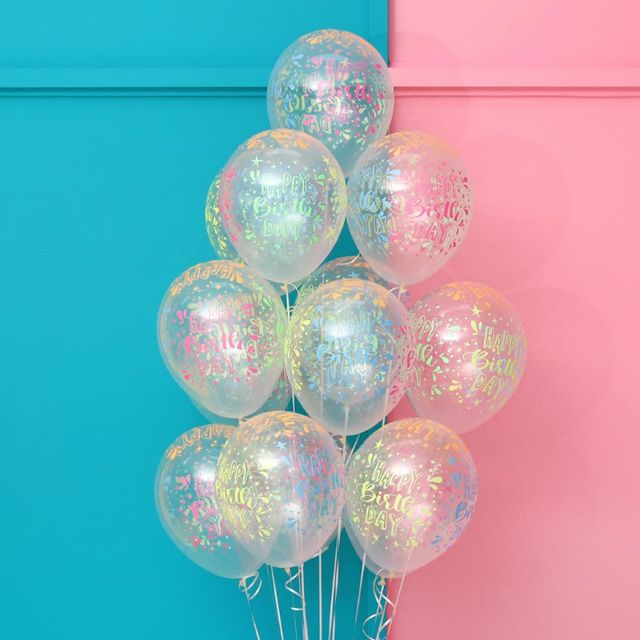셈퍼텍스 생일 투명 50P 라텍스풍선 풍선생일파티 투명풍선