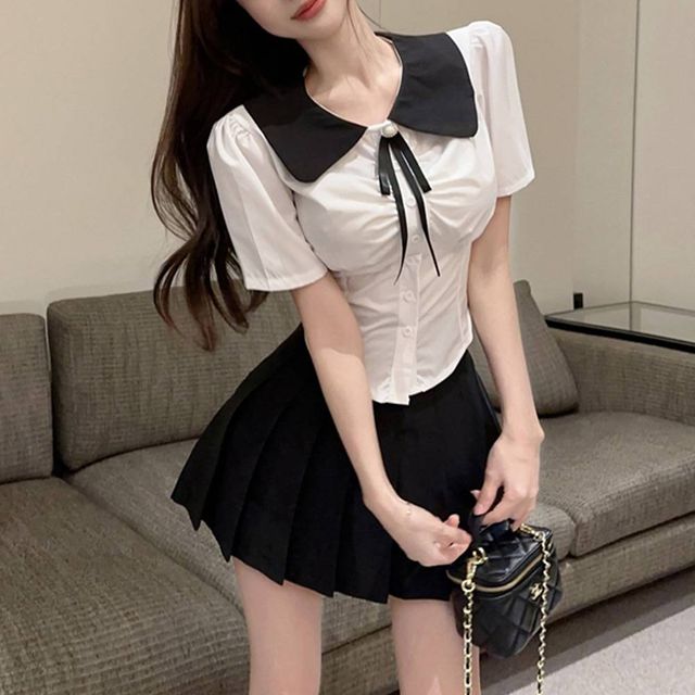 TBZ 블랙 라운드 슬림라인 교복세트 교복 학생복