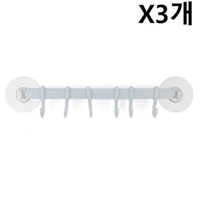 다용도 부착식 6구 걸이 X3개 (랜덤) 주방 욕실 거실