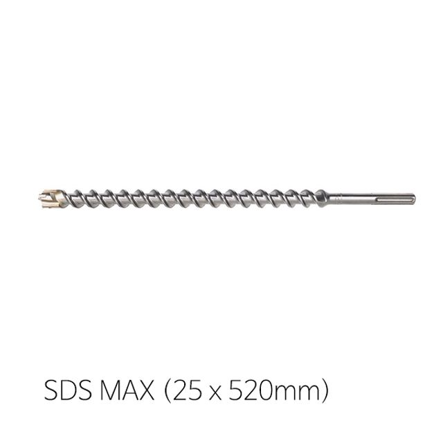 4날 SDS MAX 25mm x 520mm 텅스텐카바이드 비트