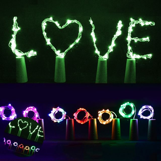 행사이벤트용품 생일파티꾸미기 그린 LED 코르크 와이어 전구