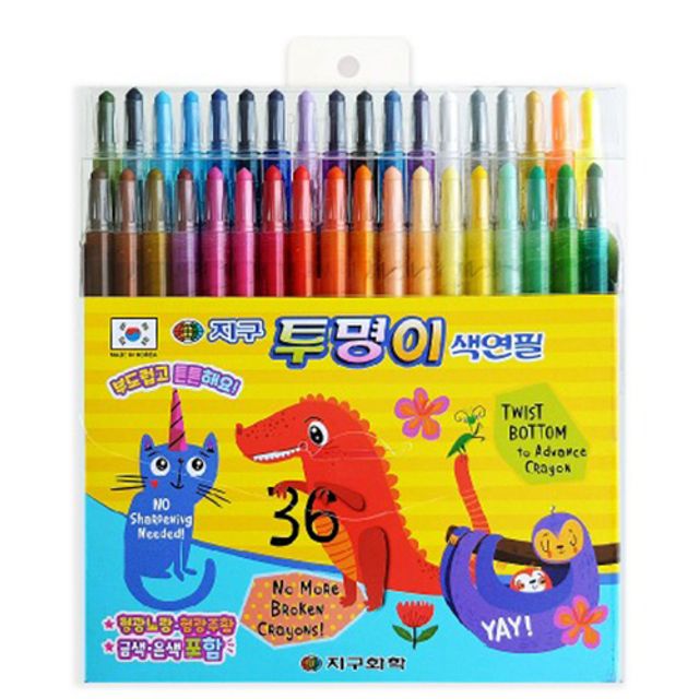 지구화학 학생용색연필 투명이 36색