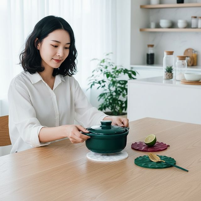 내열 실리콘 냄비받침대 티코스터, 식탁 보호 테이블 매트