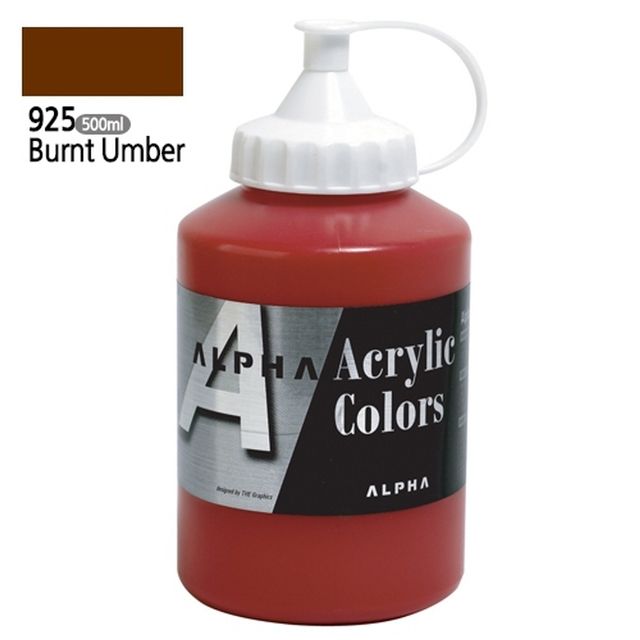 알파 실버 아크릴물감1 500mL 925 번트엄버 1개입