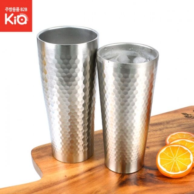 이중 스텐 쥬스컵 350ml 벌집 샤틴 무광 무늬