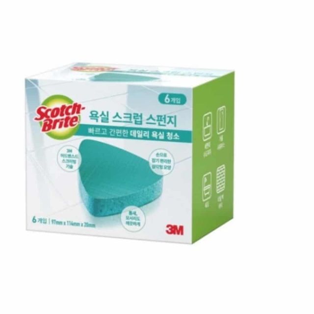 욕실용 청소 스펀지 6개입 화장실스펀지 줄눈청소