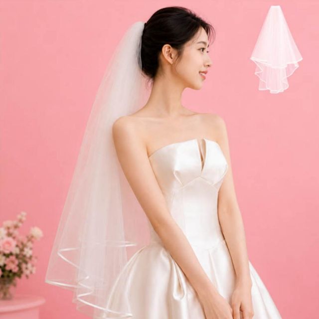 촬영소품 셀프 웨딩 면사포 브라이덜 샤워 레이스 베일