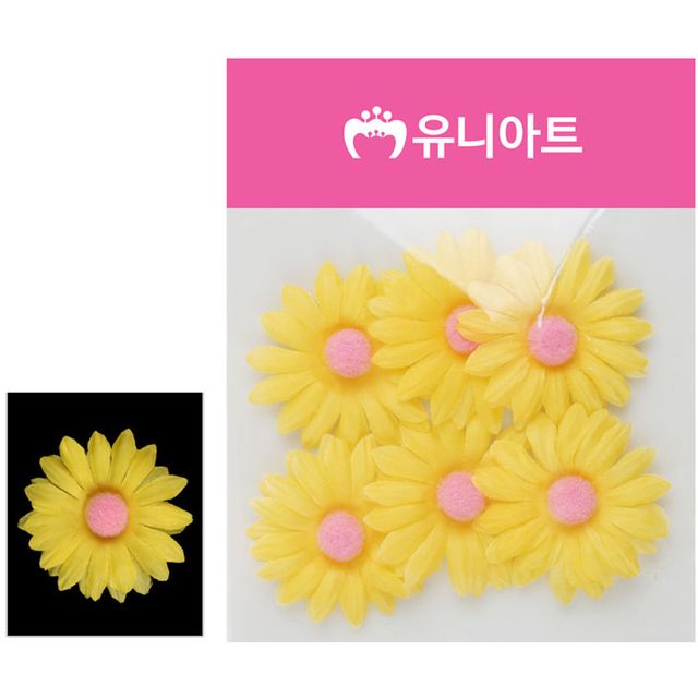 국화꽃 노랑 6p 게시판꾸미기 가짜꽃