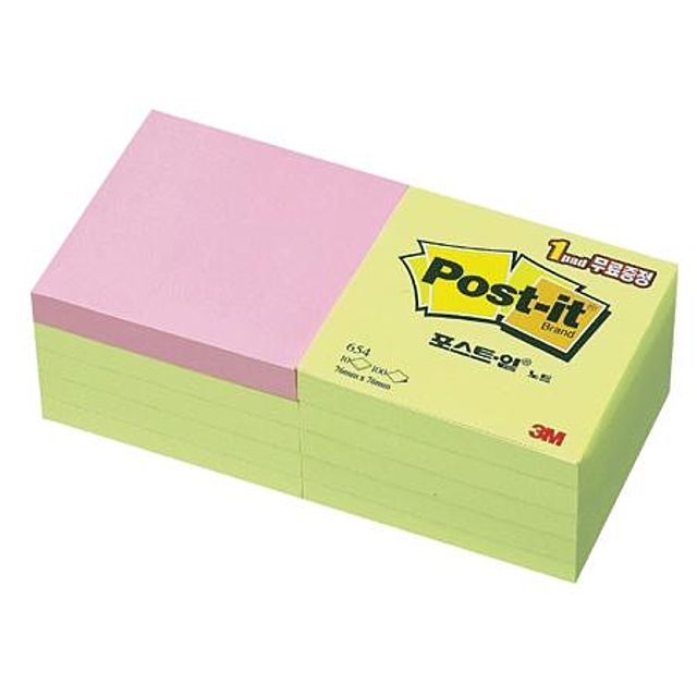 3M 포스트잇 9+1 pad free 654 사무용품 문구류 문구