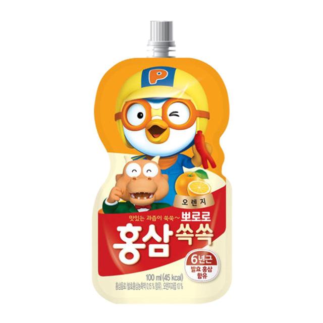 뽀로로 홍삼 쏙쏙 오렌지 100ml x 20개입