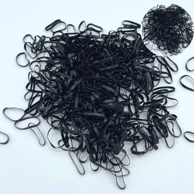 헤어집게핀 머리끈고무줄 블랙 머리끈 500pcs