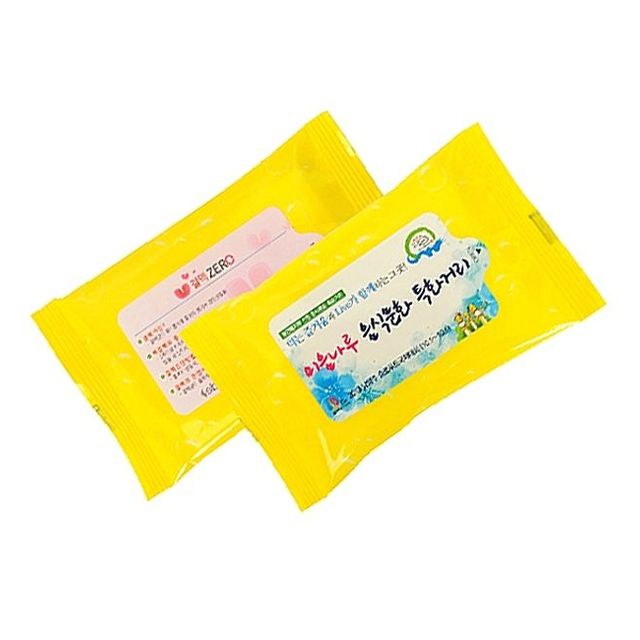 판촉 인쇄무료 홍보용 노랑물티슈 10매 1000개 교회 전도용 사은품