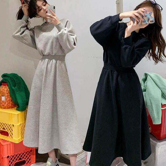 날씬해보이는 여성 맨투맨 원피스 데일리 스타일리쉬