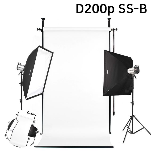 카메라조명 스튜디오촬영조명 사진조명 스튜디오 촬영 세트 D200p SS-B 고정형 배경시스템 배경지135cm 화