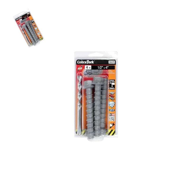 콘크리트앙카 코브라토크-982R 12x100mm 4개입 석고보드앙카 스크류앵커 석고앙카 콘크리트앵커