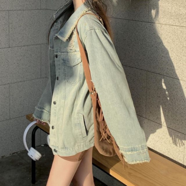여성 캐주얼 스트릿 긴팔 포켓 데님 자켓 청자켓 점퍼