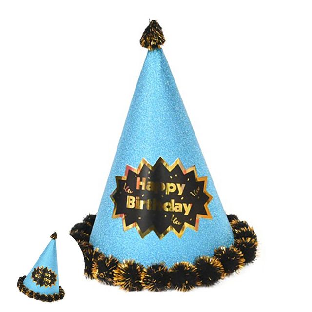 아기꼬깔모자 생일모자 고깔모자 생일파티 블루