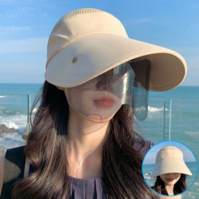 썬캡 일체형 와이드창 모자