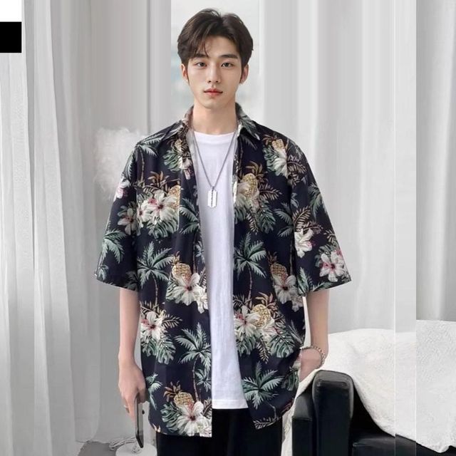 여름 휴양지 바캉스 해변 반소매 남방 해변룩