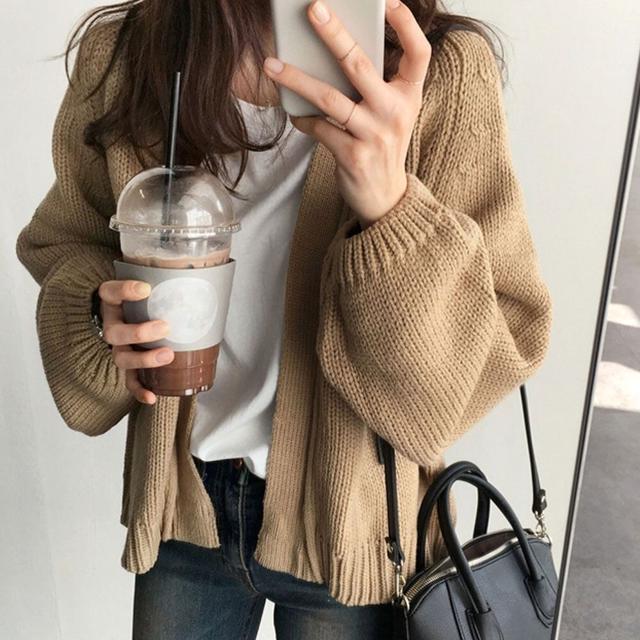 데일리 여성 패션 로브 스타일 숏 가디건 자켓 점퍼