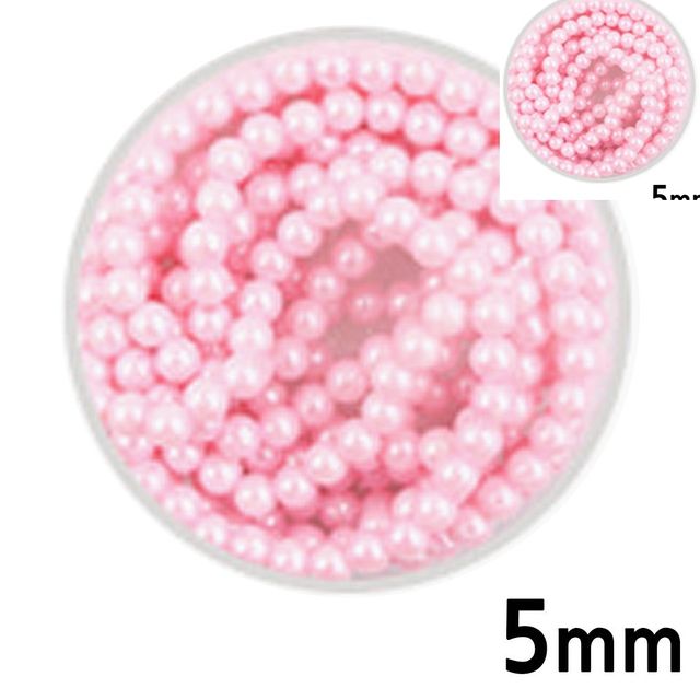 팔찌구슬 진주구슬 칼라 구슬 단색 진주 분홍 5mm
