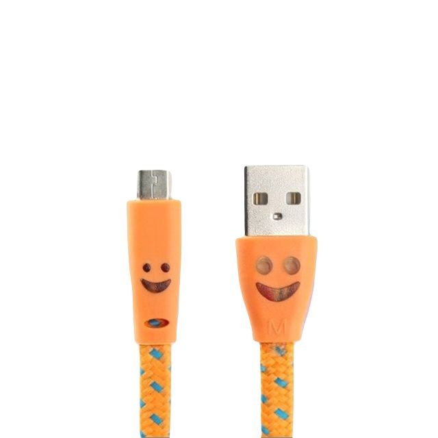 USB Micro 5Pin 케이블 1M LED Orange 스네이크 무늬