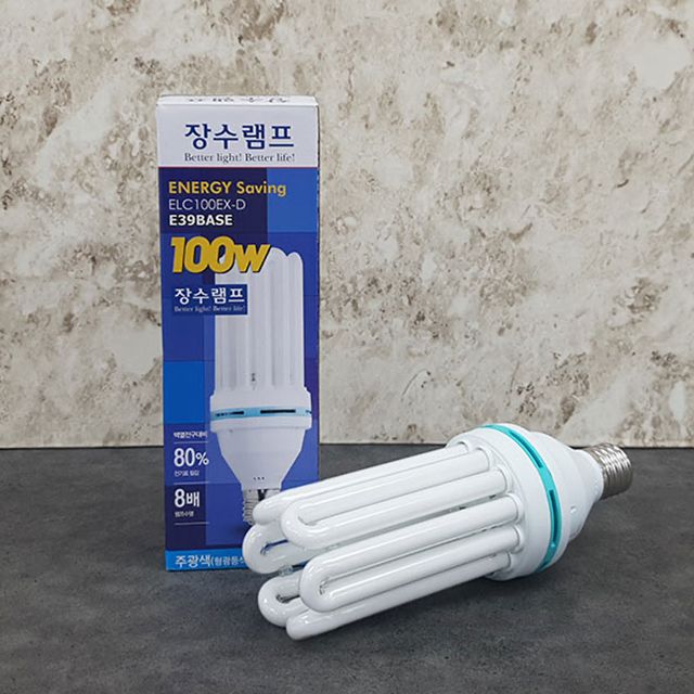 삼파장 전구 장수 100w 주광색 eLc100ex d e 39 전구