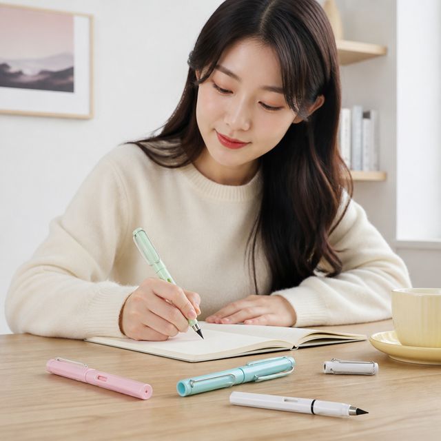 깎지 않는 연필 만년필형 필기구 사무용 반영구