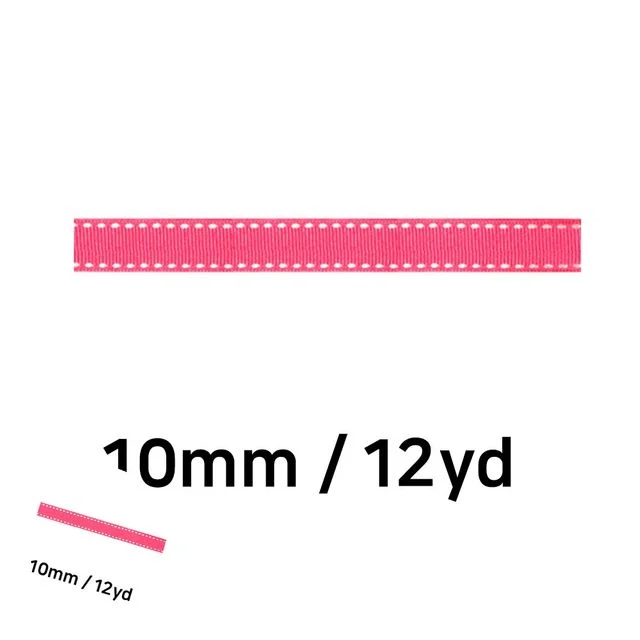 선물용 리본 10mm, 화분 체리 골직 스티치 롤