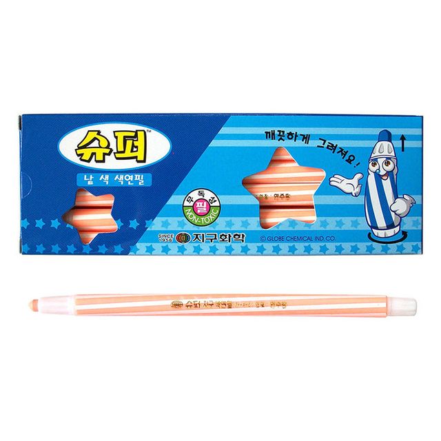 지구화학 슈퍼 낱색 색연필 12자루 1다스 연주황