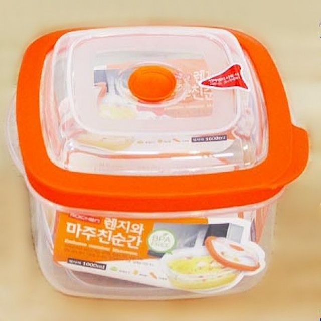 전자레인지용기 정사각 1000ml 2p, 전자파 보관 용기