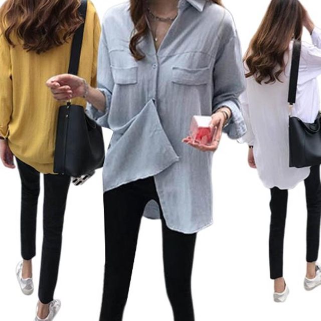 가을 블라우스 쉬폰블라우스 사무실 여자블라우스 봄
