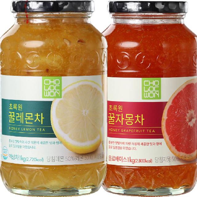 초록원 꿀레몬차 1Kg + 꿀자몽차 1Kg