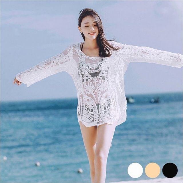 비치 커버업 여성 여름 바캉스룩 긴팔