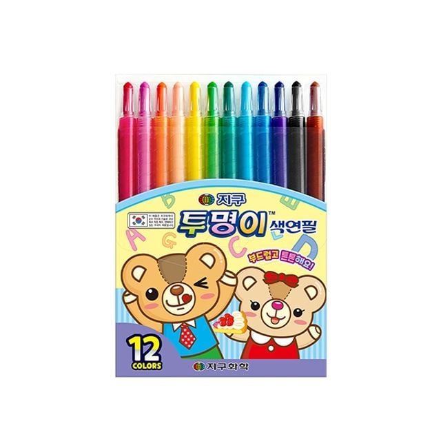 지구 투명이 색연필 12색 샤프식 - 선명한 발색, 깔끔한 사용감