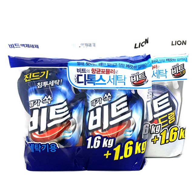 액체비트 1.5L 2개 액체세제 일반 드럼용 세탁세제 택일